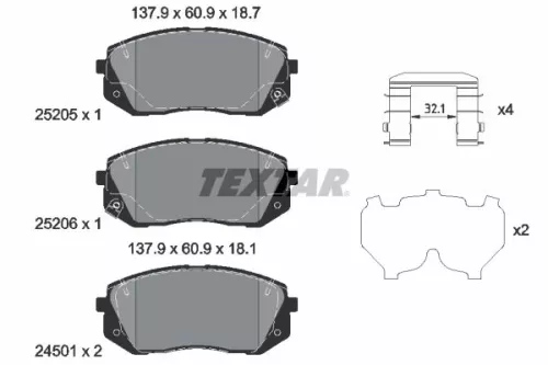 TEXTAR TEXTAR (2520504) 1x Brake Kit, disc brake 