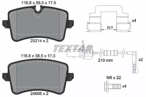 TEXTAR TEXTAR (2521403) 1x Brake Kit, disc brake 