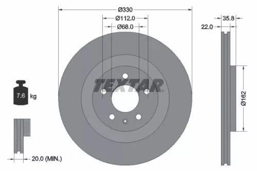 TEXTAR TEXTAR (2521403) 1x Brake Kit, disc brake 
