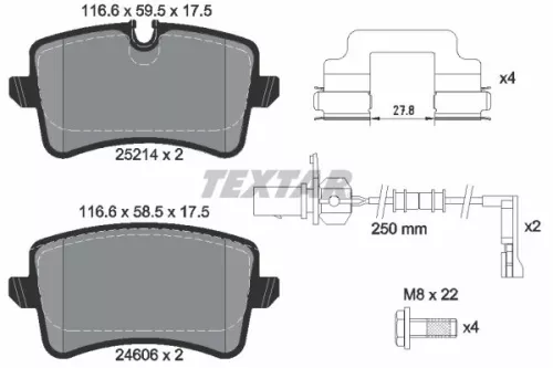 TEXTAR TEXTAR (2521404) 1x  TEXTAR Brake Pad Set 