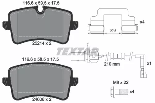 TEXTAR TEXTAR (2521413) 1x Brake Kit, disc brake 