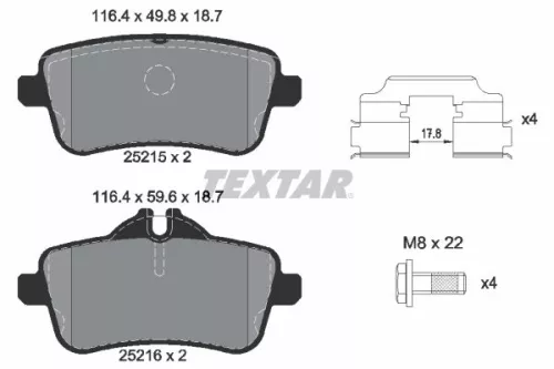 1x  TEXTAR Brake Pad Set