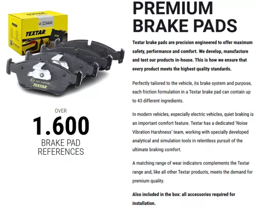 TEXTAR TEXTAR 2521509 1x TEXTAR 2521509 Brake Pad Set 