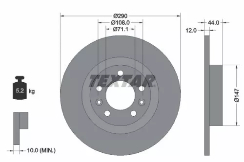 TEXTAR TEXTAR (2521801) 1x Brake Kit, disc brake 