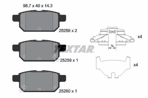 TEXTAR TEXTAR (2525801) 1x Brake Kit, disc brake 