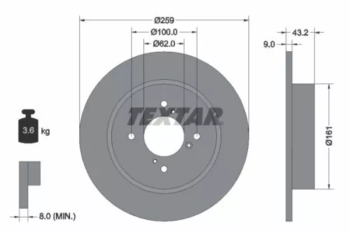 TEXTAR TEXTAR (2525801) 1x Brake Kit, disc brake 