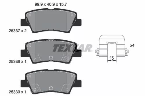 TEXTAR TEXTAR (2533707) 1x Brake Kit, disc brake 