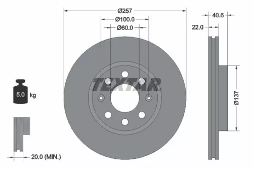 TEXTAR TEXTAR (2542901) 1x Brake Kit, disc brake 