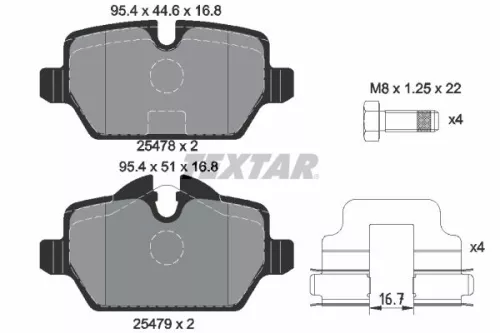 TEXTAR TEXTAR (2547801) 1x Brake Kit, disc brake 