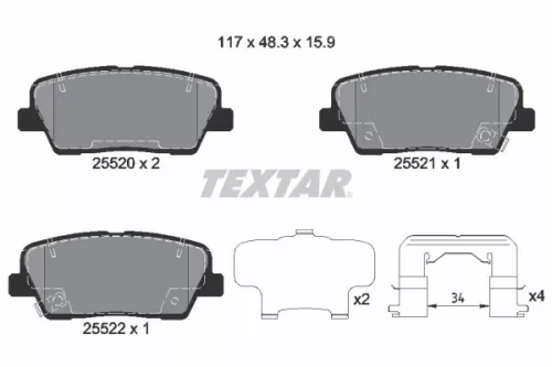TEXTAR TEXTAR (2552003) 1x Brake Kit, disc brake 