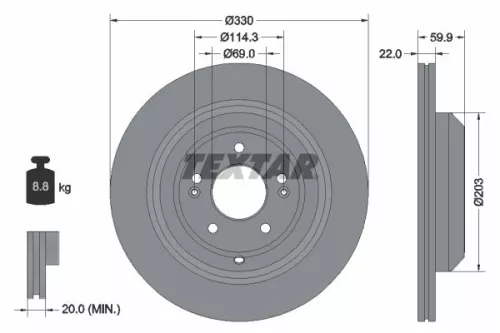 TEXTAR TEXTAR (2552003) 1x Brake Kit, disc brake 