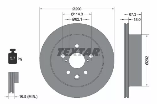 TEXTAR TEXTAR (2552501) 1x Brake Kit, disc brake 