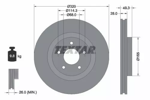 TEXTAR TEXTAR (2558903) 1x Brake Kit, disc brake 