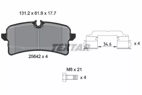 TEXTAR TEXTAR (2564203) 1x Brake Kit, disc brake 