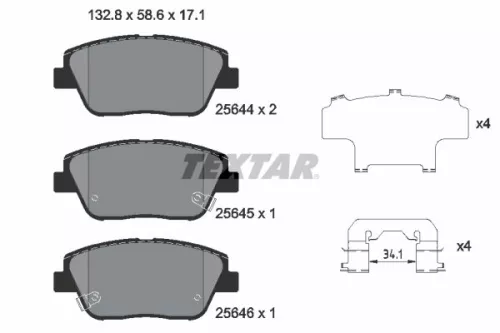 TEXTAR TEXTAR (2564401) 1x Brake Kit, disc brake 