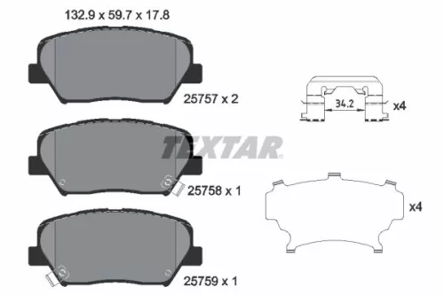 1x  TEXTAR Brake Pad Set