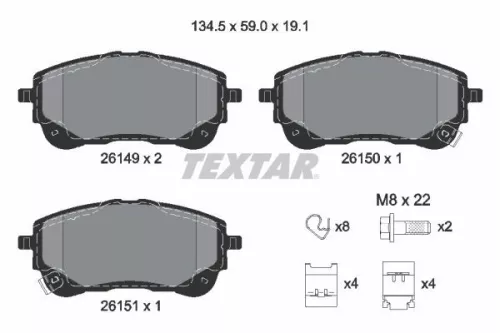 TEXTAR TEXTAR (2614901) 1x Brake Kit, disc brake 