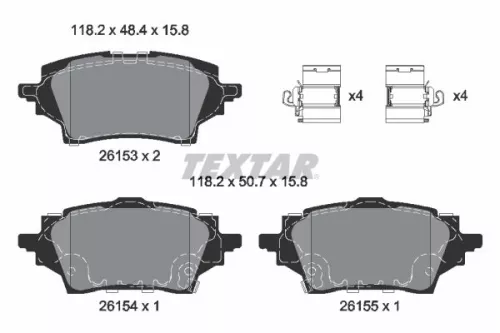 TEXTAR TEXTAR (2615301) 1x Brake Kit, disc brake 