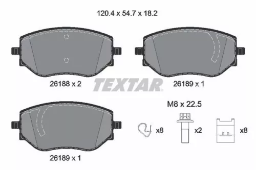 TEXTAR TEXTAR (2618801) 1x Brake Kit, disc brake 