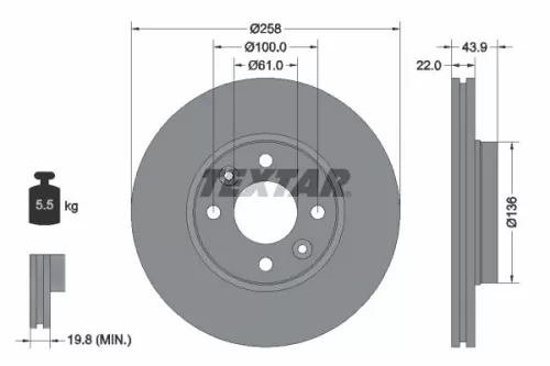 TEXTAR TEXTAR (2618801) 1x Brake Kit, disc brake 