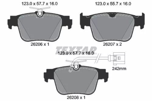 TEXTAR TEXTAR (2620603) 1x Brake Kit, disc brake 