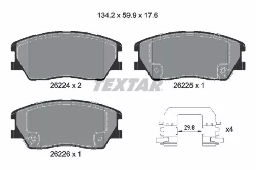 TEXTAR TEXTAR (2622401) 1x Brake Kit, disc brake 