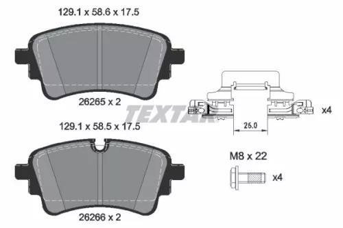 TEXTAR TEXTAR 2626501 1x TEXTAR 2626501 Brake Pad Set 