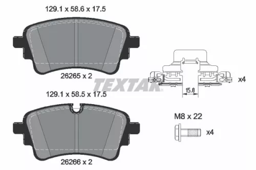 TEXTAR TEXTAR 2626503 1x TEXTAR 2626503 Brake Pad Set 