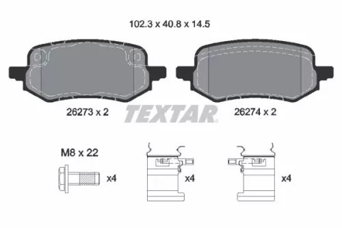 TEXTAR TEXTAR (2627301) 1x Brake Kit, disc brake 