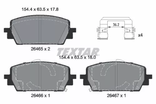 TEXTAR TEXTAR (2646501) 1x Brake Kit, disc brake 