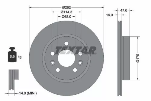 TEXTAR TEXTAR (2658904) 1x Brake Kit, disc brake 
