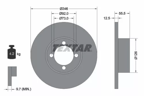 TEXTAR TEXTAR (92010700) 1x  TEXTAR Brake Disc 92010700 246 