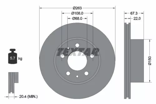 TEXTAR TEXTAR 92018600 1x TEXTAR 92018600 Brake Disc 