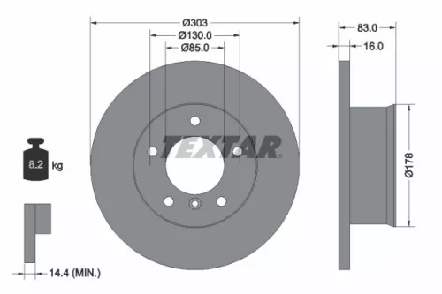 1x  TEXTAR Brake Disc
