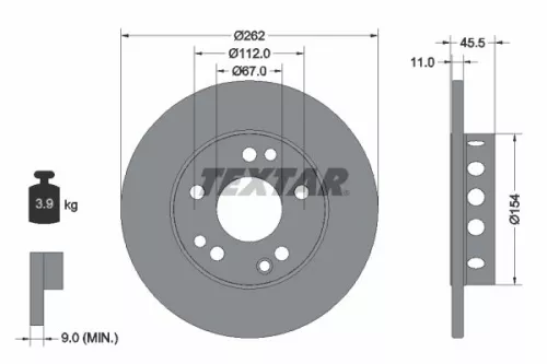 1x  TEXTAR Brake Disc 92027403 262