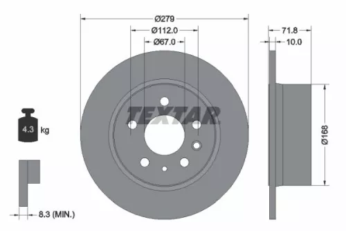 TEXTAR TEXTAR 92032600 1x TEXTAR 92032600 Brake Disc 