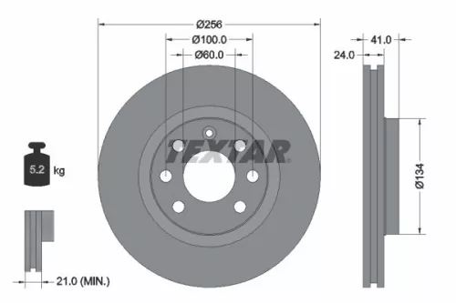 1x TEXTAR 92039203 Brake Disc