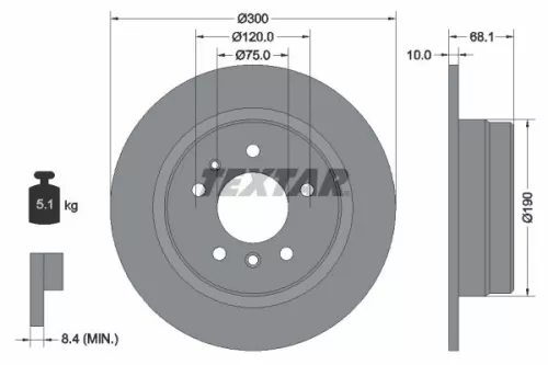 TEXTAR TEXTAR 92042600 1x TEXTAR 92042600 Brake Disc 