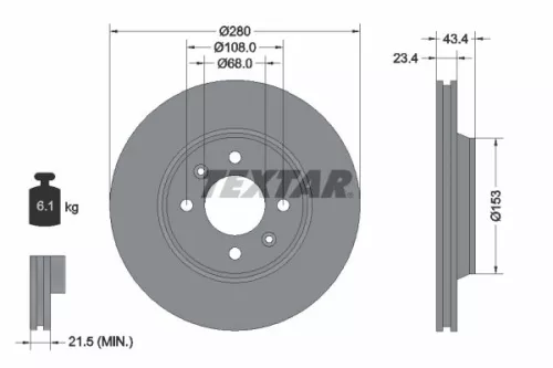 1x TEXTAR 92048400 Brake Disc