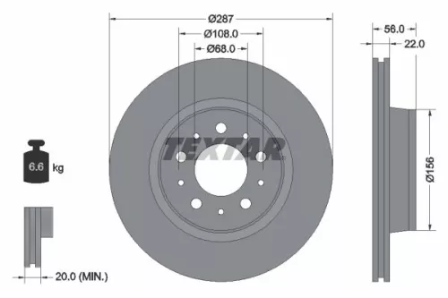 TEXTAR TEXTAR (92051300) 1x  TEXTAR Brake Disc 
