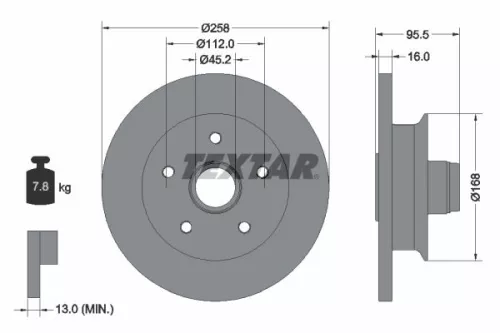 TEXTAR TEXTAR 92053000 1x TEXTAR 92053000 Brake Disc 