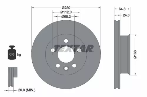 TEXTAR TEXTAR 92056000 1x TEXTAR 92056000 Brake Disc 
