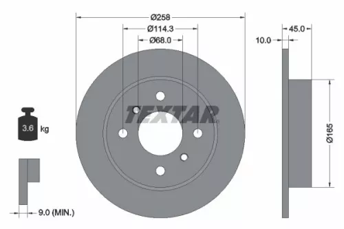 1x  TEXTAR Brake Disc 92056400 258