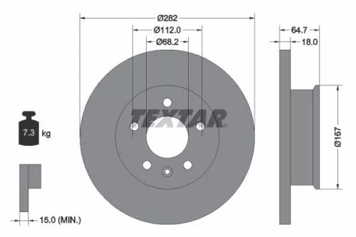 1x TEXTAR 92058500 Brake Disc