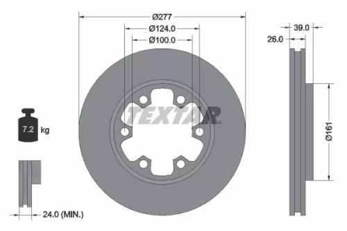 1x TEXTAR 92059000 Brake Disc