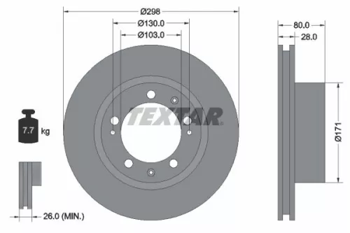 TEXTAR TEXTAR 92064605 1x TEXTAR 92064605 Brake Disc 