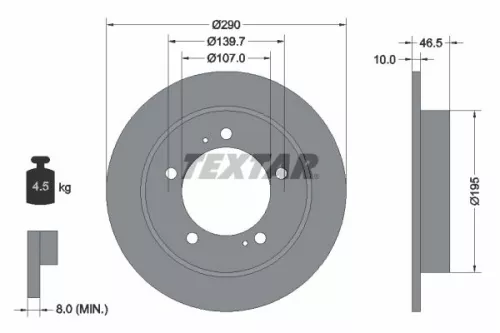 1x TEXTAR 92066003 Brake Disc