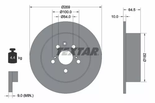 TEXTAR TEXTAR 92070800 1x TEXTAR 92070800 Brake Disc 