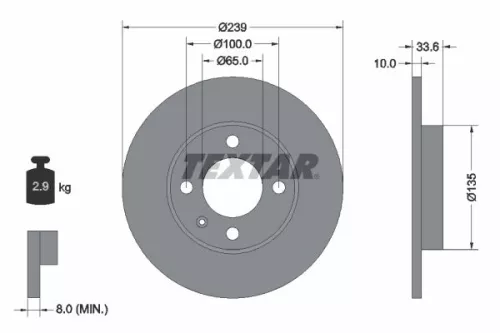 1x  TEXTAR Brake Disc 92071903 239