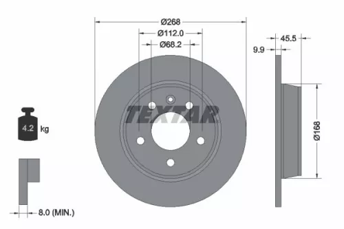 1x  TEXTAR Brake Disc 92074303 268